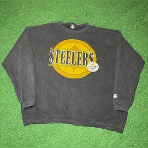 Vintage 90s Pittsburgh Steelers Retro Starter 2XL Crewneck Sweatshirt